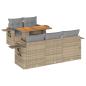 Preview: 6-tlg. Garten-Sofagarnitur mit Kissen Beige Poly Rattan
