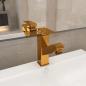 Preview: ARDEBO.de - Waschbeckenarmatur mit Herausziehbarer Brause Golden 157x172 mm