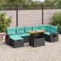 Preview: ARDEBO.de - 8-tlg. Garten-Sofagarnitur mit Kissen Grau Poly Rattan Akazie