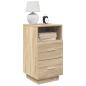 Preview: ARDEBO.de - Nachttische 2 Stk. mit 2 Schubladen Sonoma-Eiche 36x36x68 cm