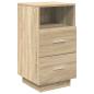 Preview: Nachttische 2 Stk. mit 2 Schubladen Sonoma-Eiche 36x36x68 cm