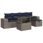 Preview: 6-tlg. Garten-Sofagarnitur mit Kissen Braun Poly Rattan Akazie