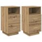 Preview: Nachttische 2 Stk. mit 2 Schubladen Artisan-Eiche 36x36x68 cm