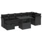 Preview: 8-tlg. Garten-Sofagarnitur mit Kissen Schwarz Poly Rattan