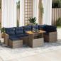 Preview: ARDEBO.de - 8-tlg. Garten-Sofagarnitur mit Kissen Grau Poly Rattan