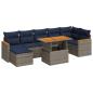 Preview: 8-tlg. Garten-Sofagarnitur mit Kissen Grau Poly Rattan