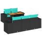 Preview: 6-tlg. Garten-Sofagarnitur mit Kissen Schwarz Poly Rattan