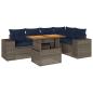 Preview: 6-tlg. Garten-Sofagarnitur mit Kissen Grau Poly Rattan