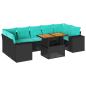 Preview: 8-tlg. Garten-Sofagarnitur mit Kissen Schwarz Poly Rattan