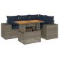 Preview: 5-tlg. Garten-Sofagarnitur mit Kissen Grau Poly Rattan