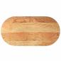 Preview: Tischplatte Hellbraun 120x60x2 cm Massivholz Eiche Oval
