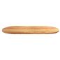 Preview: Tischplatte Hellbraun 120x60x2 cm Massivholz Eiche Oval