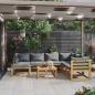 Preview: ARDEBO.de - 8-tlg. Garten-Lounge-Set mit Auflagen Massivholz Akazie