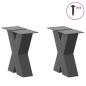 Preview: Couchtischbeine X-Form 2 Stk. Anthrazit 30x(30-31) cm Stahl