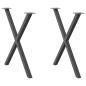 Preview: Esstischbeine X-Form 2 Stk. Anthrazit 70x(72-73) cm Stahl