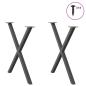 Preview: Esstischbeine X-Form 2 Stk. Anthrazit 70x(72-73) cm Stahl
