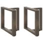 Preview: Couchtischbeine T-Form 2 Stk. Naturstahl 50x25x(42-43) cm Stahl