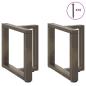Preview: Couchtischbeine T-Form 2 Stk. Naturstahl 50x25x(42-43) cm Stahl