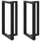 Preview: ARDEBO.de - Bartischbeine T-Form 2 Stk. Schwarz 60x35x(100-101) cm Stahl