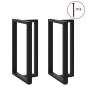 Preview: Bartischbeine T-Form 2 Stk. Schwarz 60x35x(100-101) cm Stahl