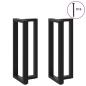 Preview: Bartischbeine T-Form 2 Stk. Schwarz 40x35x(100-101) cm Stahl