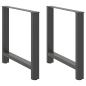 Preview: ARDEBO.de - Esstischbeine Anthrazit 2 Stk. 80x(72-73) cm Stahl