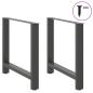Preview: Esstischbeine Anthrazit 2 Stk. 80x(72-73) cm Stahl