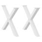 Preview: Esstischbeine X-Form 2 Stk. Weiß 90x(72-73) cm Stahl
