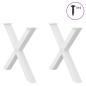 Preview: Esstischbeine X-Form 2 Stk. Weiß 90x(72-73) cm Stahl
