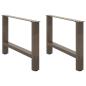 Preview: ARDEBO.de - Couchtischbeine Naturstahl 2 Stk. 70x(42-43) cm Stahl