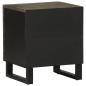 Preview: Nachttisch Schwarz 40x33x46 cm Massivholz Mango