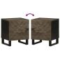 Preview: Nachttisch Schwarz 40x33x46 cm Massivholz Mango