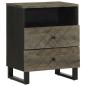 Preview: ARDEBO.de - Nachttisch Schwarz 50x33x62 cm Massivholz Mango