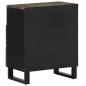 Preview: Nachttisch Schwarz 50x33x62 cm Massivholz Mango