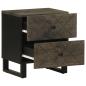 Preview: Nachttisch Schwarz 40x33x46 cm Massivholz Mango