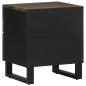 Preview: Nachttisch Schwarz 40x33x46 cm Massivholz Mango