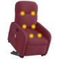 Preview: Massagesessel mit Aufstehhilfe Weinrot Stoff