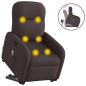 Preview: ARDEBO.de - Massagesessel mit Aufstehhilfe Dunkelbraun Stoff