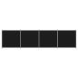 Preview: 4-tlg. Paravent Schwarz 698x180 cm Stoff