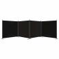 Preview: 4-tlg. Paravent Schwarz 698x180 cm Stoff