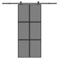 Preview: Schiebetür mit Beschlag 90x205 cm Hartglas & Aluminium