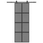 Preview: ARDEBO.de - Schiebetür mit Beschlag 76x205 cm Hartglas & Aluminium