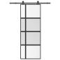 Preview: ARDEBO.de - Schiebetür mit Beschlag 76x205 cm Hartglas & Aluminium