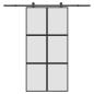Preview: ARDEBO.de - Schiebetür mit Beschlag 102,5x205 cm Hartglas & Aluminium