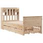 Preview: Bücherregalbett ohne Matratze 75x190 cm Massivholz Kiefer