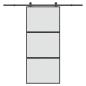 Preview: ARDEBO.de - Schiebetür mit Beschlag 90x205 cm Hartglas & Aluminium
