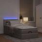 Preview: Ottomane Bett mit Matratze & LEDs Taupe 90x200 cm Stoff