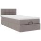 Preview: Ottomane Bett mit Matratze & LEDs Taupe 90x200 cm Stoff