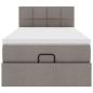 Preview: Ottomane Bett mit Matratze & LEDs Taupe 90x200 cm Stoff