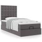Preview: Ottoman-Bett mit Matratze Grau 90x190 cm Kunstleder